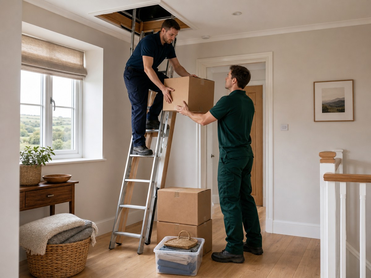 Loft Clearance van and team at a property in Gretna